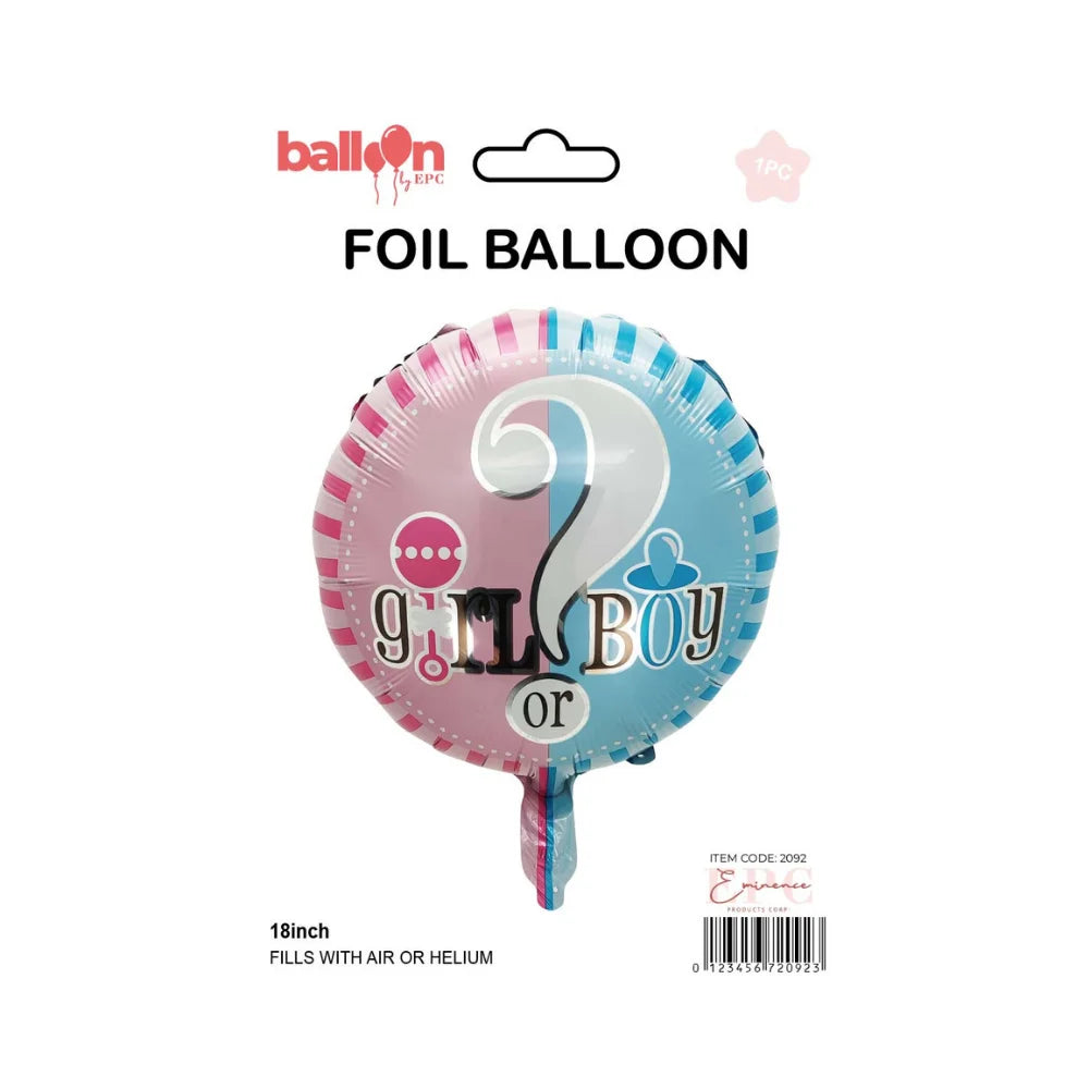 GENDER REVEAL BALLOON 18''
