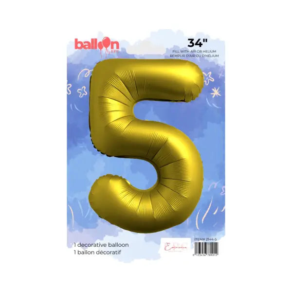 BALLON ALUMINIUM N°5 – OR CHROMÉ 34 POUCES