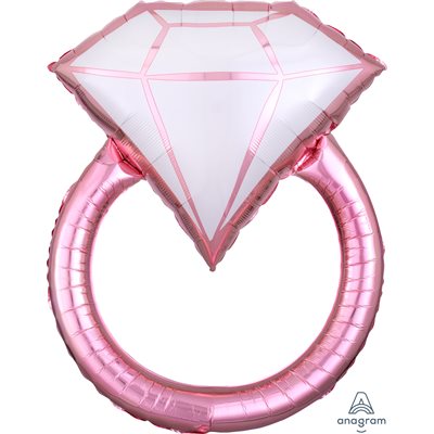 Ballon supershape bague de fiançailles rosée en aluminium 30 po