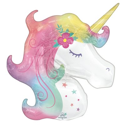 Ballon supershape licorne enchantée en aluminium 33 po
