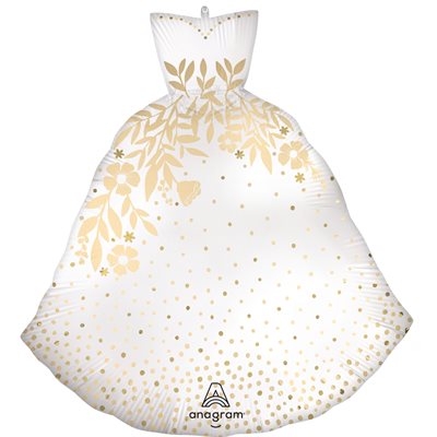 Ballon supershape robe de mariée satinée en aluminium