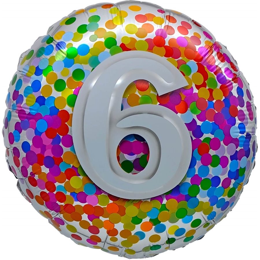 "18" "6 Rainbow Confetti Balloon Airise"