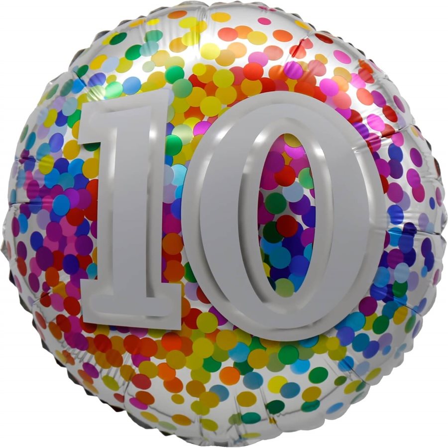 "18" "10 Rainbow Confetti Balloon Airise"