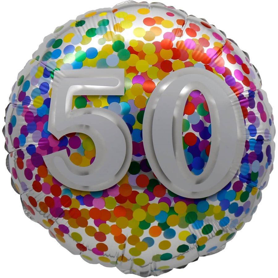 "18" "50 Rainbow Confetti Balloon Airise"