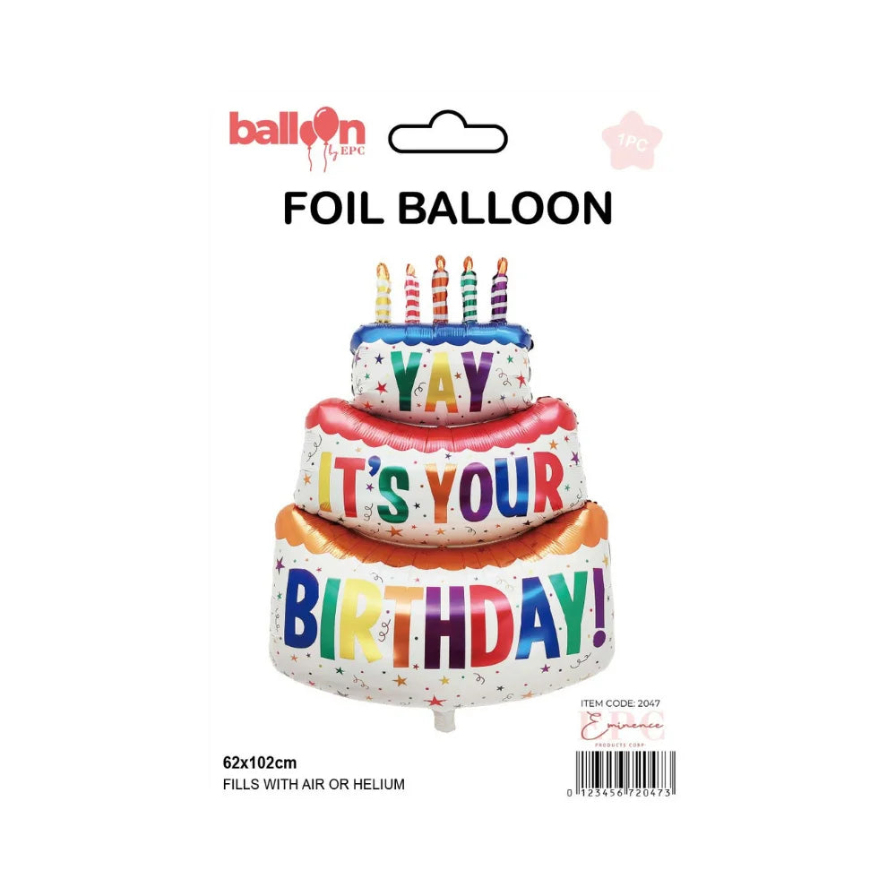 THREE-LAYER CAKE WITH COLORFUL CANDLES 62X102