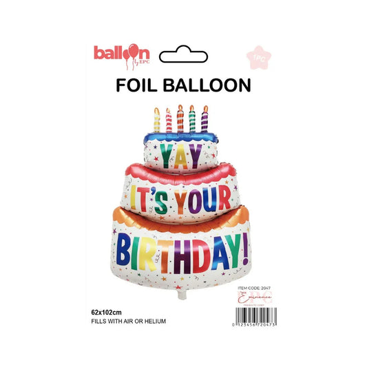 THREE-LAYER CAKE WITH COLORFUL CANDLES 62X102