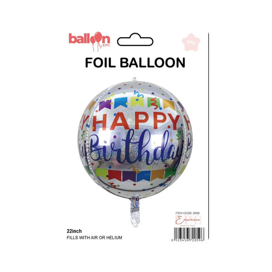 HAPPY BIRTHDAY 2 LASER BALLOON 22"