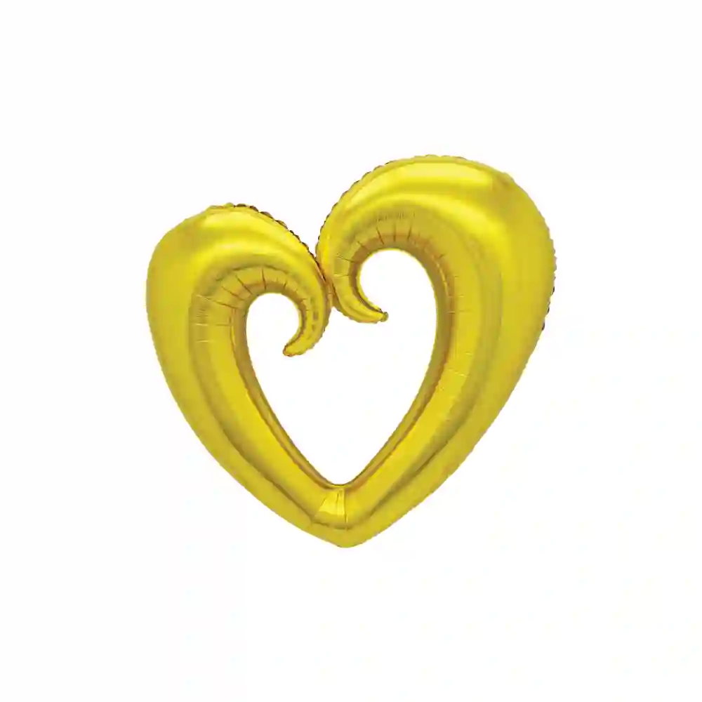 36 inch gold open frame heart foil balloon