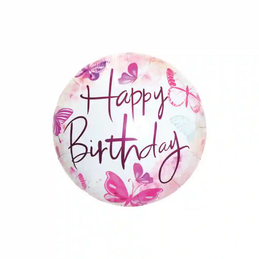 HAPPY BIRTHDAY PINK BUTTERFLY 18"