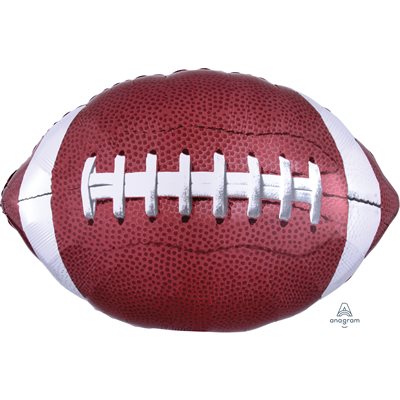 31 inch brown foil football shaped balloon with white laces