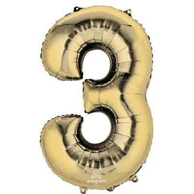 34'' M.NUMBER 3 GOLD WHITE