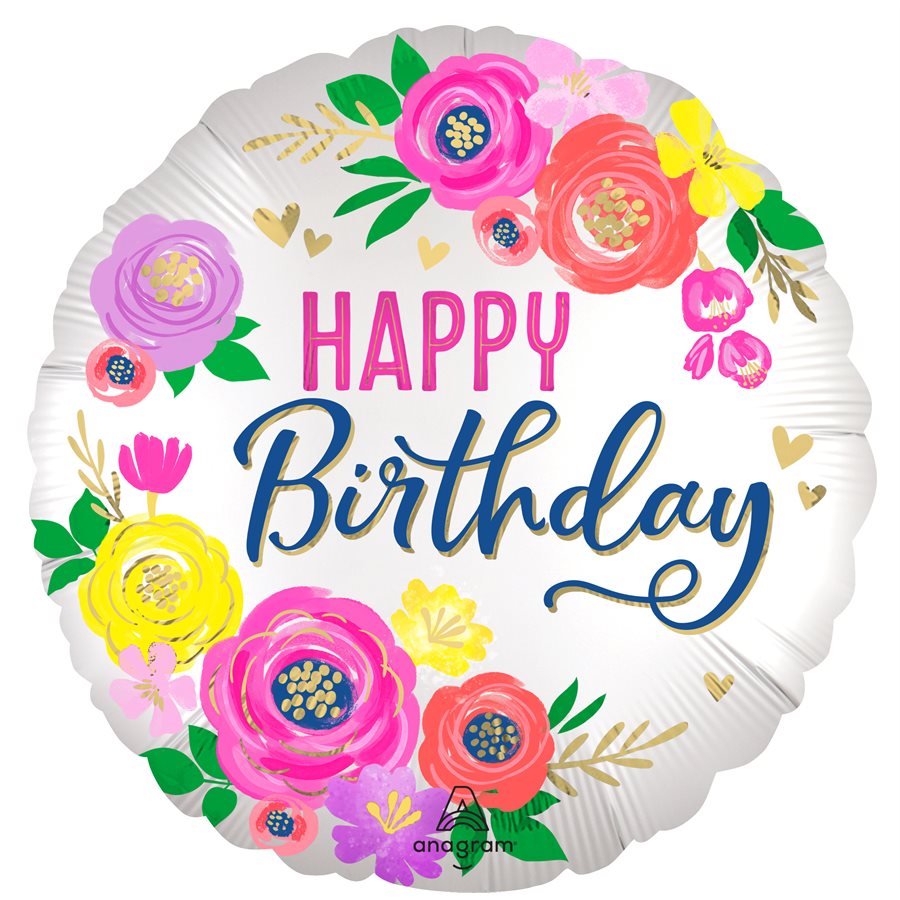 18''M. ARTFUL FLORAL BIRTHDAY H / S