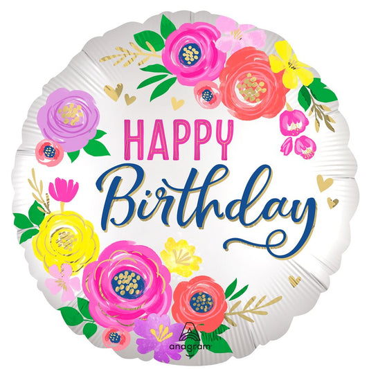 18''M. ARTFUL FLORAL BIRTHDAY H / S
