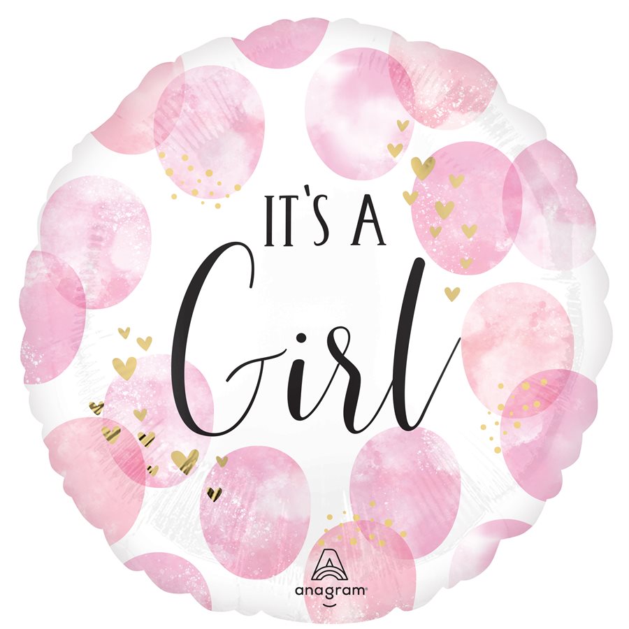 18'' M.BABY GIRL PINK WATERCOLOR