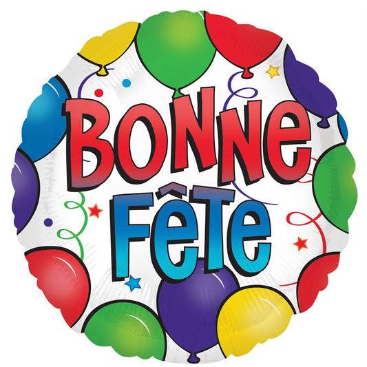 18" Foil Bonne Fête Ballons Balloon