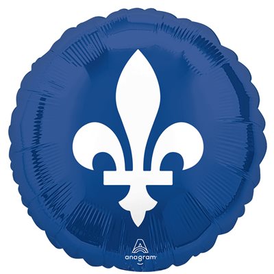 M.18" Drapeau du Québec - ballon mylar fleur de lys