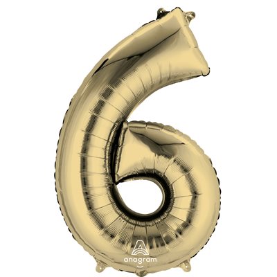 34'' M.NUMBER 6 GOLD WHITE
