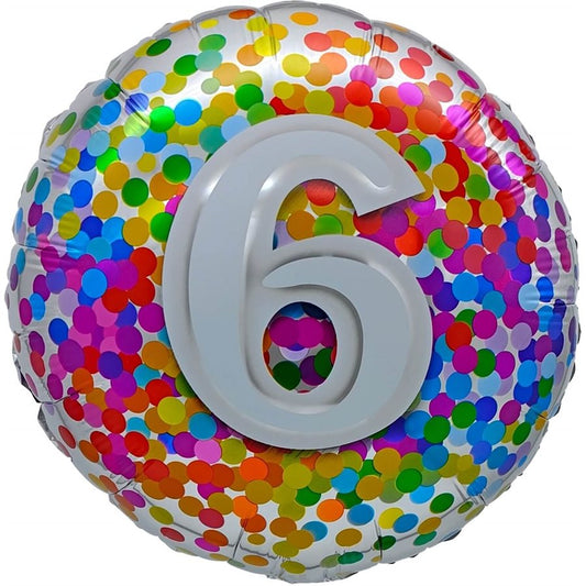 "18" "6 Rainbow Confetti Balloon Airise"