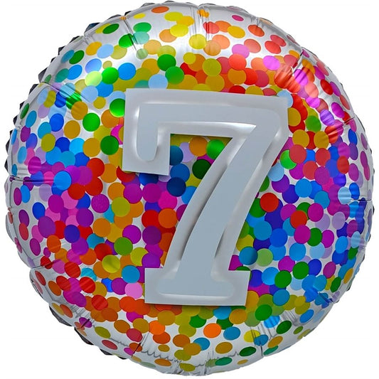 "18" "7 Rainbow Confetti Balloon Airise"