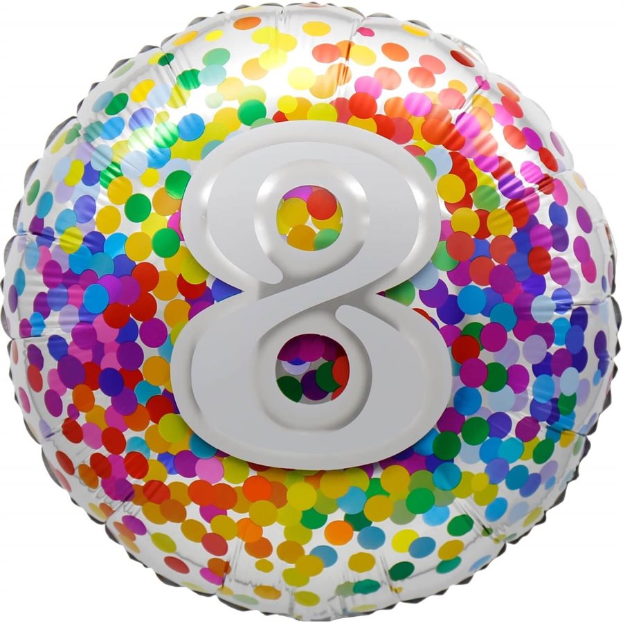 "18" "8 Rainbow Confetti Balloon Airise"