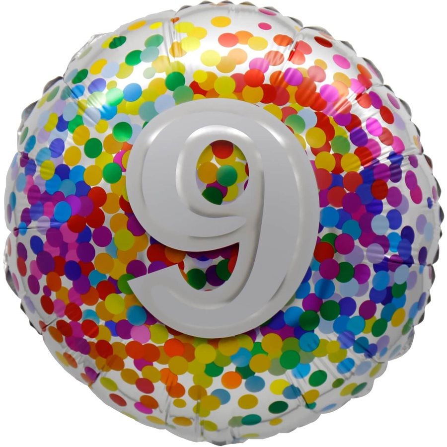 "18" "9 Rainbow Confetti Balloon Airise"