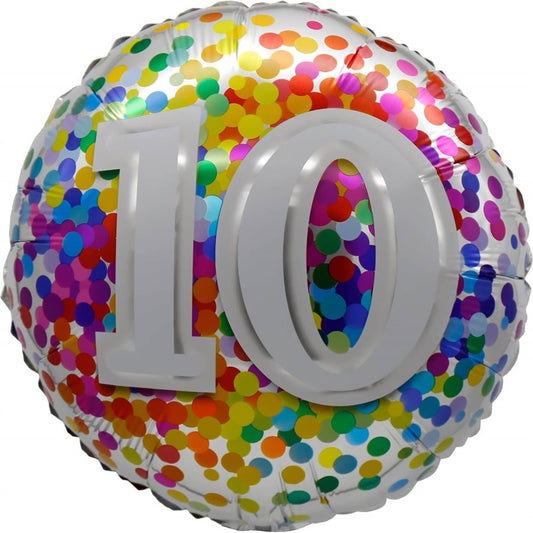 "18" "10 Rainbow Confetti Balloon Airise"