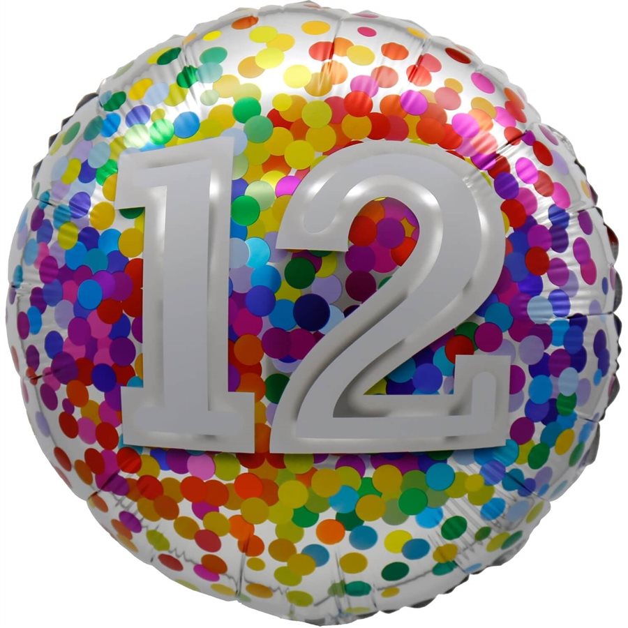 "18" "12 Rainbow Confetti Balloon Airise"