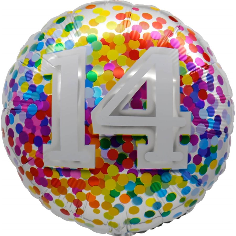 "18" "14 Rainbow Confetti Balloon Airise"
