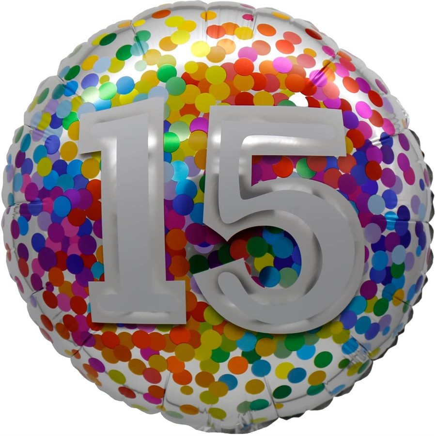 "18" "15 Rainbow Confetti Balloon Airise"