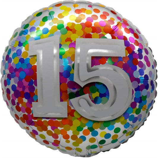 "18" "15 Rainbow Confetti Balloon Airise"
