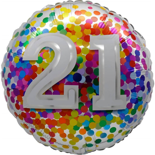 "18" "21 Rainbow Confetti Balloon Airise"