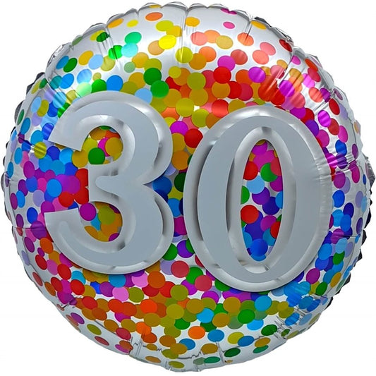 "18" "30 Rainbow Confetti Balloon Airise"