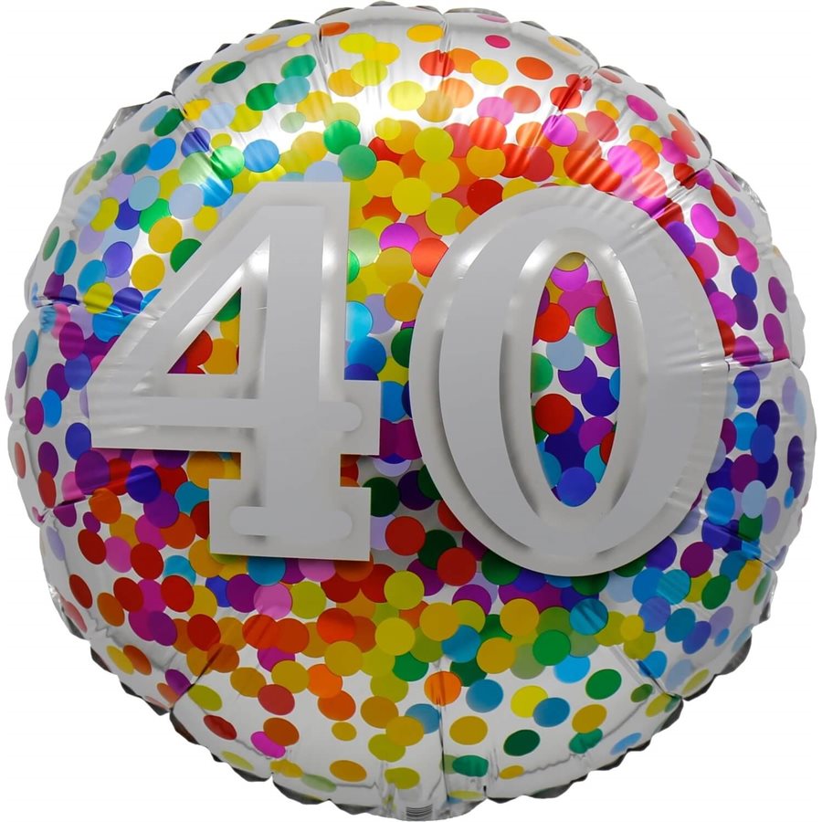 "18" "40 Rainbow Confetti Balloon Airise"