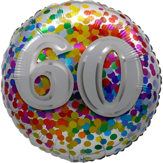 "18" "60 Rainbow Confetti Balloon Airise"