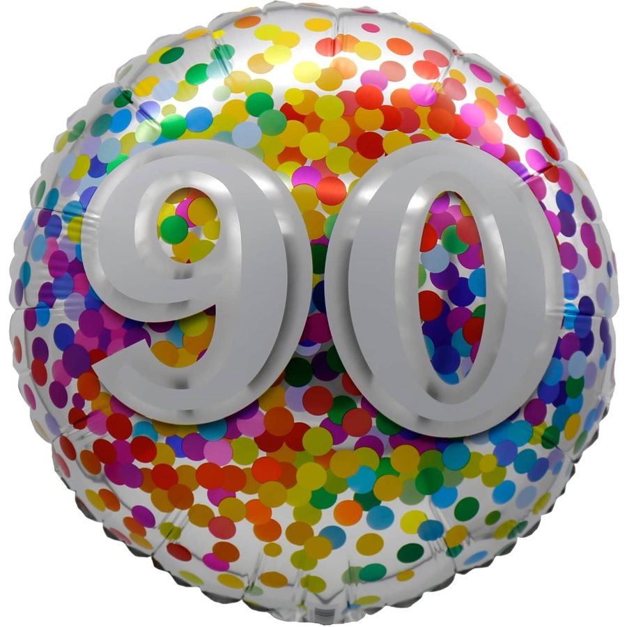 "18" "90 Rainbow Confetti Balloon Airise"