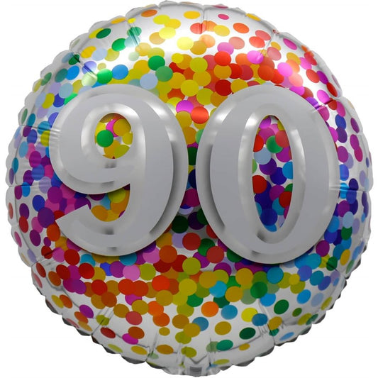 "18" "90 Rainbow Confetti Balloon Airise"